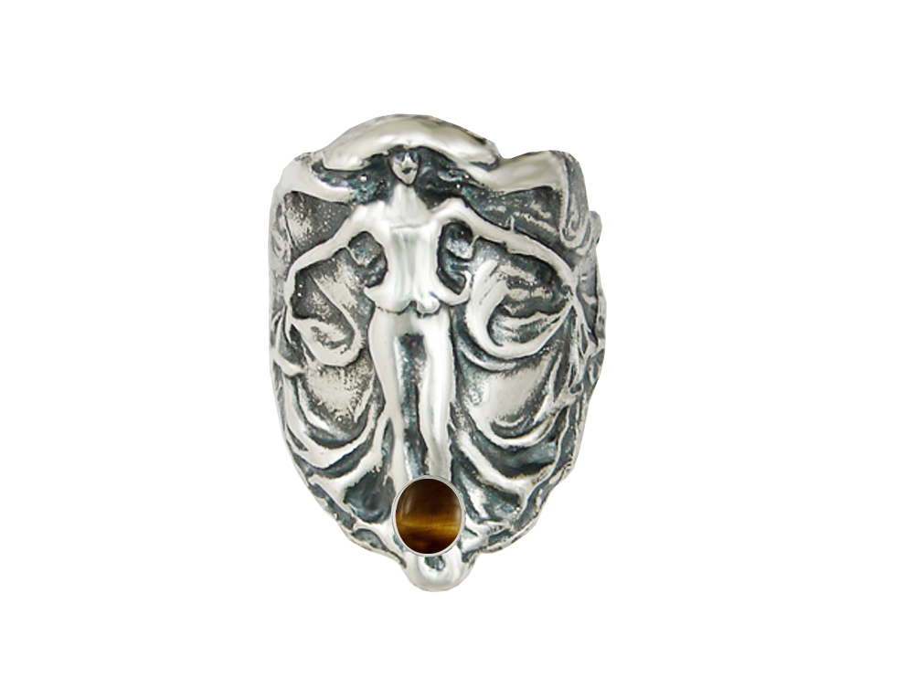 Sterling Silver First Lady of the Realm Ring With Tiger Eye Size 9